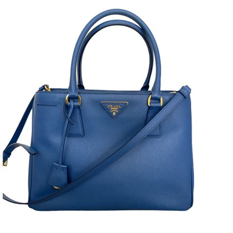 prada shopping bag leather logo blu|blue prada bag for sale.